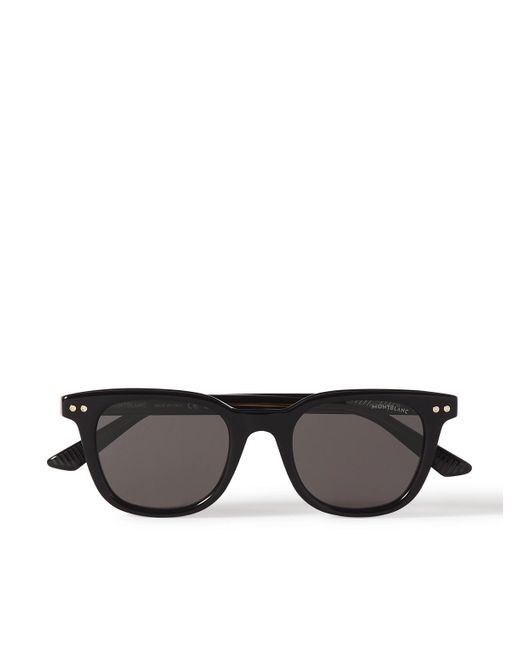 Montblanc Black Snowcap D-frame Acetate Sunglasses for men