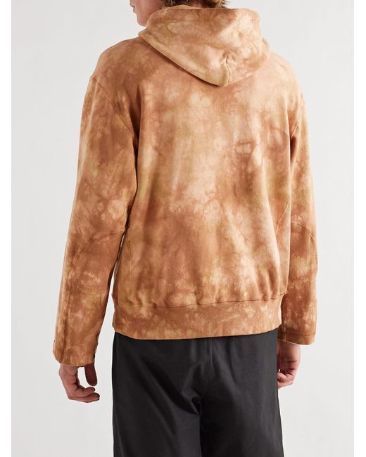 Nicholas Daley Brown Printed Tie-Dyed Cotton-Jersey Hoodie for men