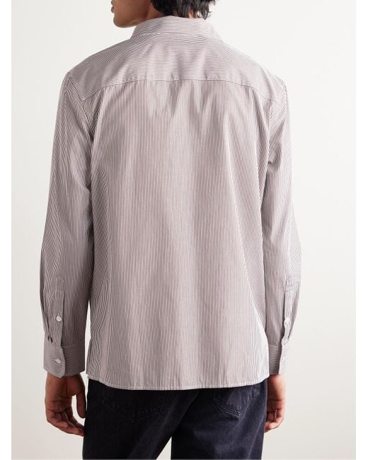 Nili Lotan Gray Finn Striped Cotton-Poplin Shirt for men