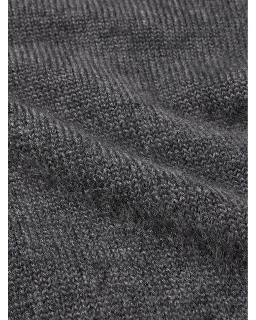 Tom Ford Gray Brushed Ribbed Mohair And Silk-blend Rollneck Sweater for men