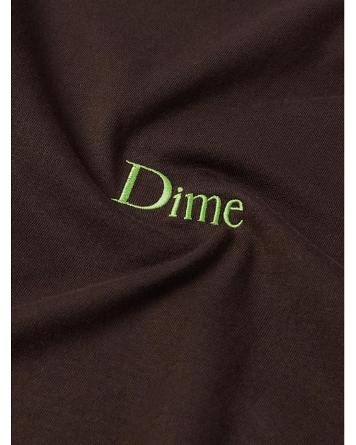 Dime Brown Logo-embroidered Cotton-jersey T-shirt for men
