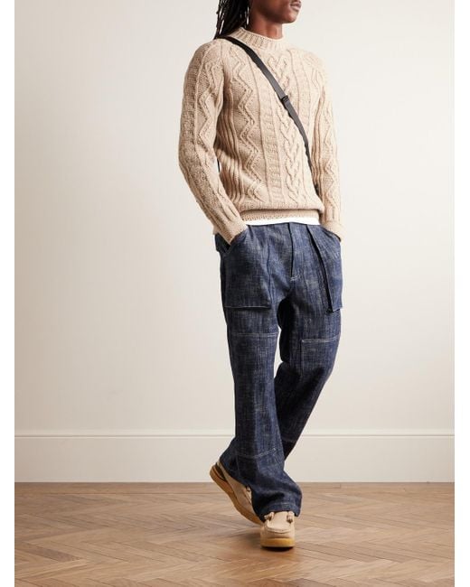 Howlin' By Morrison Natural Super Cult Slim-fit Cable-knit Virgin Wool Sweater for men