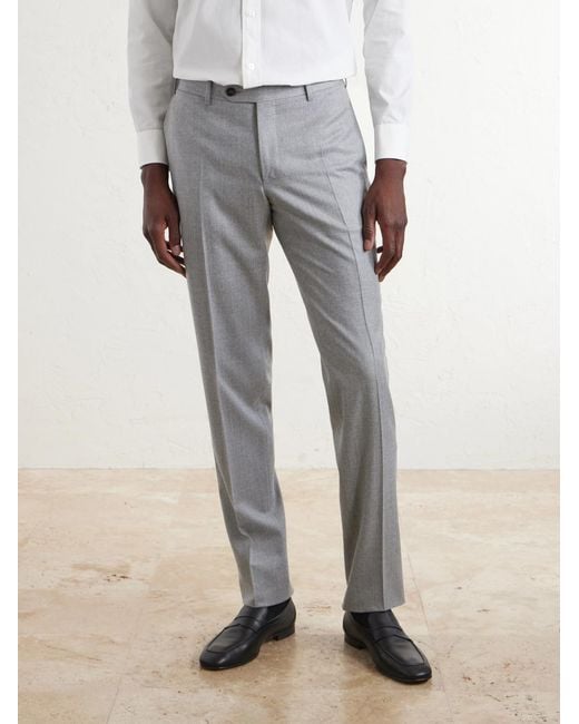 Canali Gray Straight-Leg Wool-Flannel Suit Trousers for men
