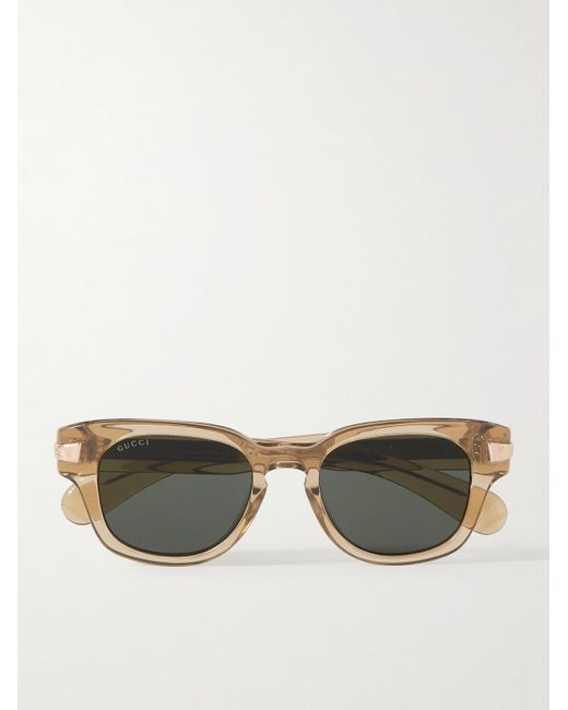 Gucci Natural D-frame Acetate And Gold-tone Sunglasses for men