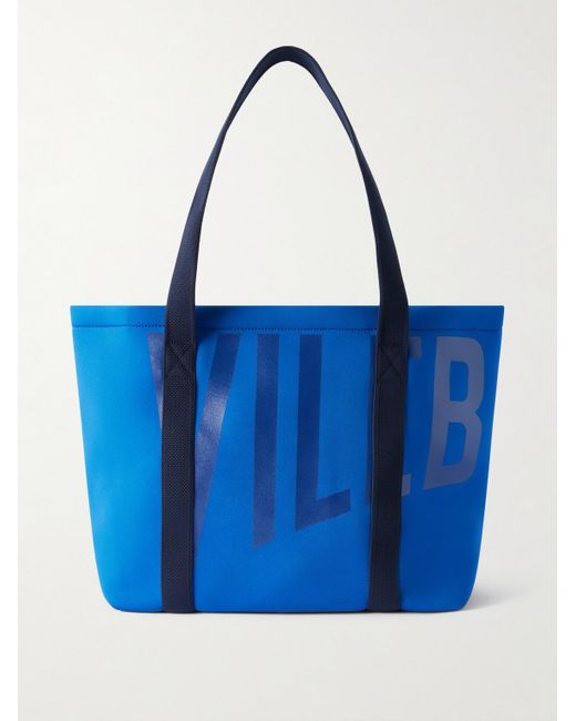 Vilebrequin Blue Logo-Print Webbing-Trimmed Scuba Tote Bag for men