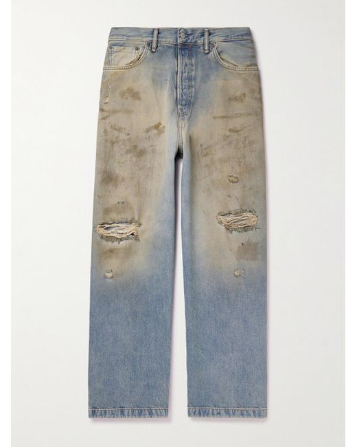 Acne Blue 1989 Penicillin Straight-leg Distressed Jeans for men