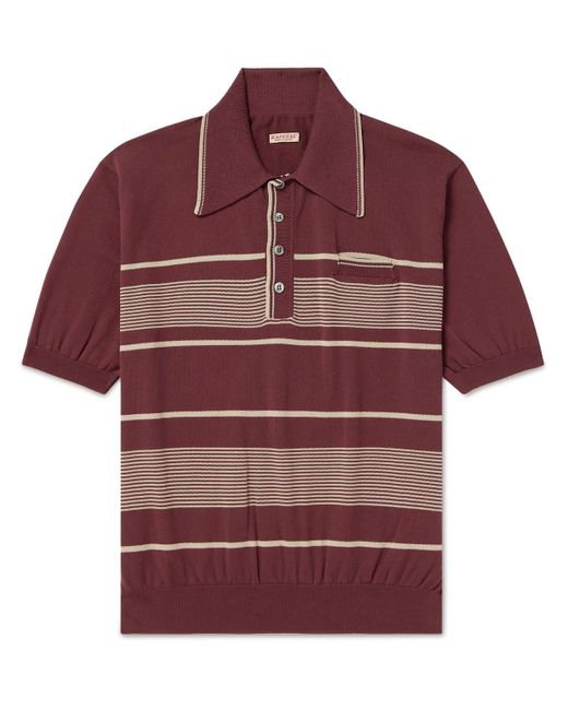 Kapital Red Carol Striped Cotton-blend Polo Shirt for men