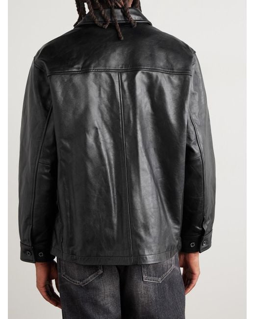 Neighborhood Black Leather Jacket for men