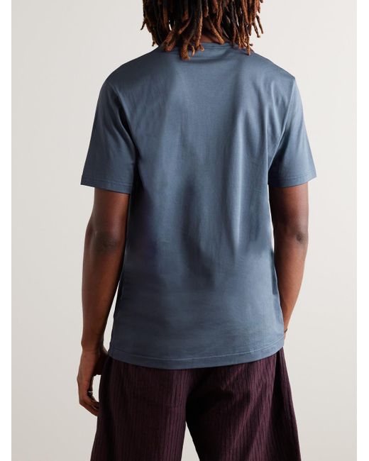 Sunspel Blue Slim-Fit Cotton-Jersey T-Shirt for men