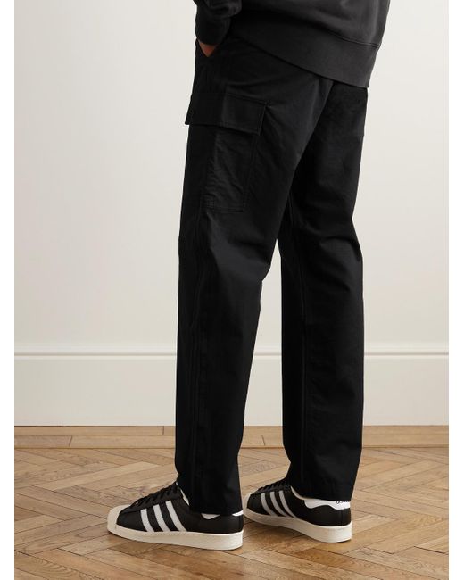 Adidas Originals Black Essentials Straight-leg Cotton-ripstop Cargo Trousers for men