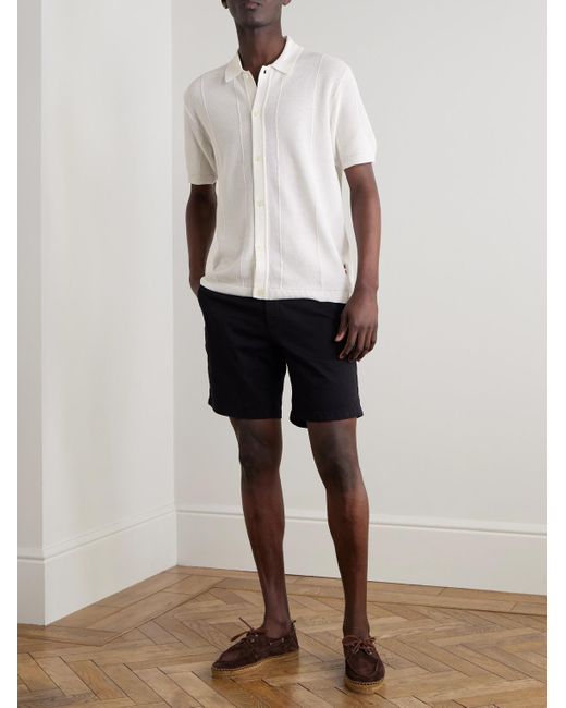 Orlebar Brown White Tiernan Ribbed Cotton Shirt for men