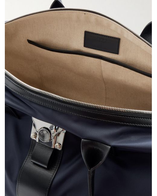 Fpm Milano Blue Butterfly Leather-trimmed Nylon Duffle Bag for men