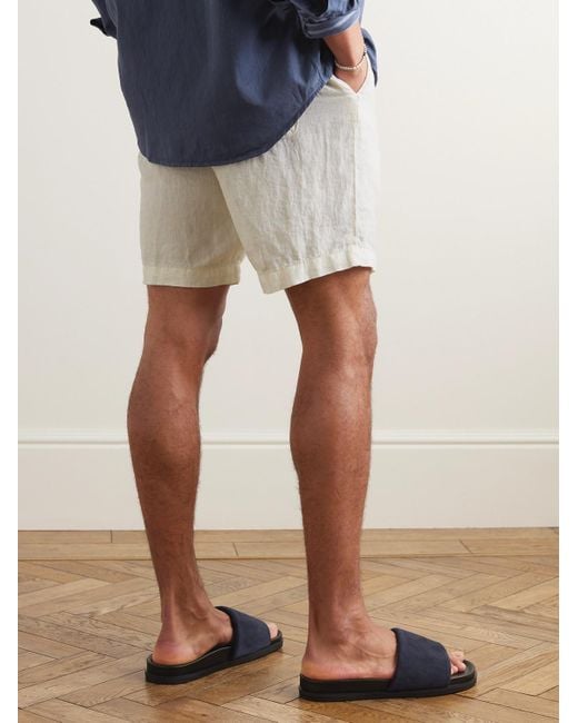 Altea Natural Samuel Straight-leg Linen Drawstring Shorts for men