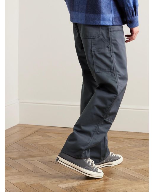 Carhartt Blue Double Knee Straight-leg Cotton-canvas Carpenter Trousers for men