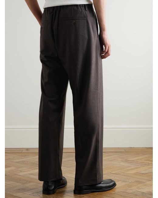 NN07 Gray Kay Straight-leg Pleated Woven Trousers for men