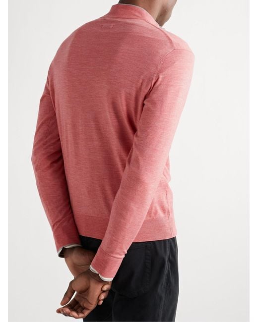 Peter Millar Pink Excursionist Flex Wool-Blend Half-Zip Sweater for men