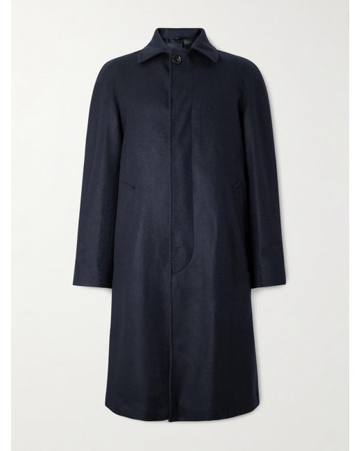 De Petrillo Blue Ruffo Wool And Cashmere-Blend Coat for men
