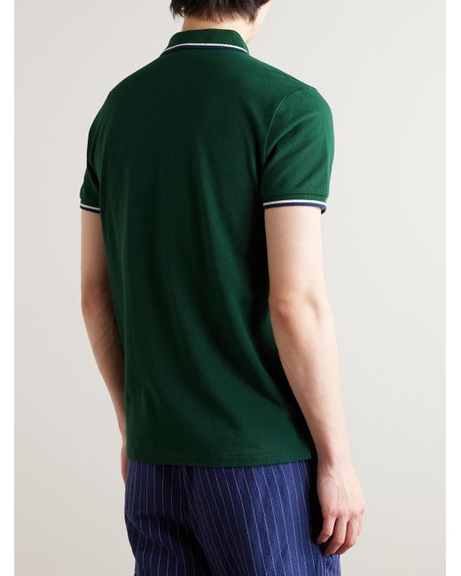 Polo Ralph Lauren Schmal geschnittenes Polohemd aus Baumwoll-Piqué mit Logostickerei in Green für Herren