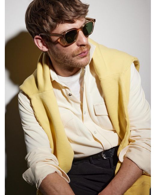 Garrett Leight Green Broadway D-Frame Acetate Sunglasses for men