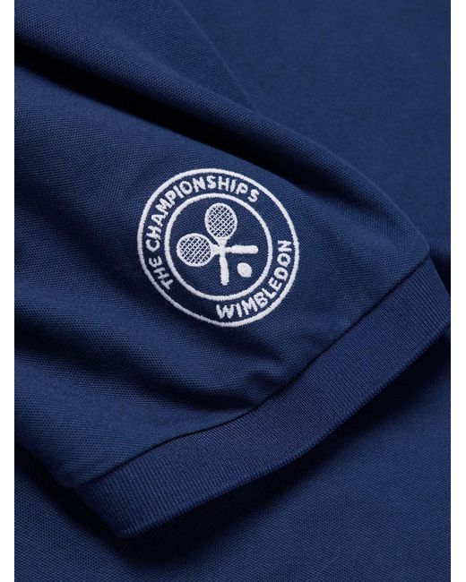 Polo Ralph Lauren Blue Wimbledon Logo-embroidered Cotton-blend Piqué Polo Shirt for men
