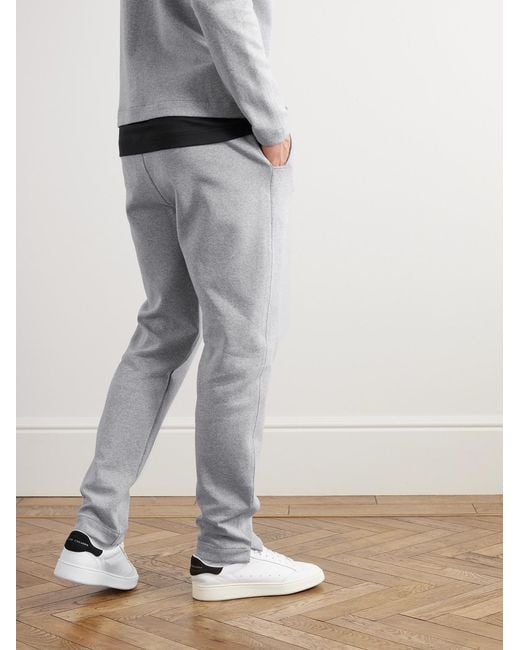 Hanro Gray Smartwear Tapered Organic Cotton-Blend Jersey Sweatpants for men