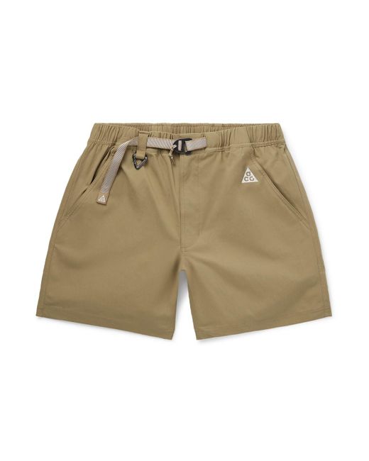 Nike Natural Acg Straight-Leg Belted Logo-Embroidered Shell Shorts for men