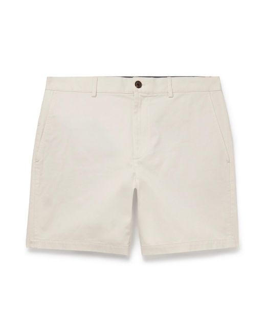 Club Monaco White Baxter Slim-fit Cotton-blend Twill Shorts for men