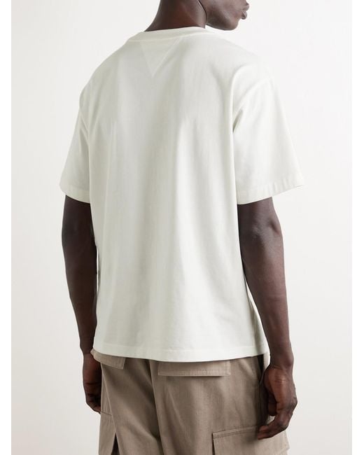Bottega Veneta Natural Intrecciato Suede-trimmed Cotton-jersey T-shirt for men