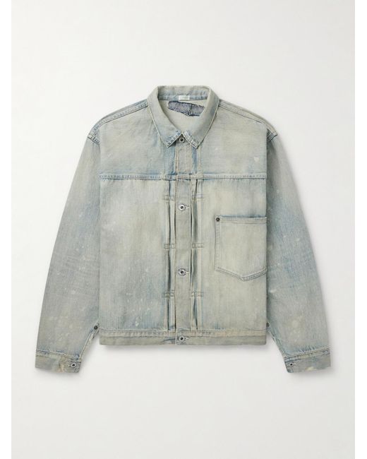 A.PRESSE Blue 1St Type Distressed Denim Jacket for men