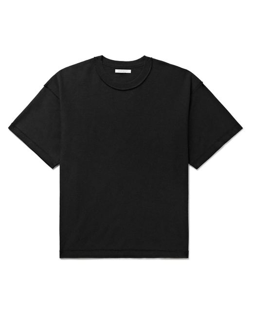 John Elliott Black Reversed Cropped Cotton-jersey T-shirt for men