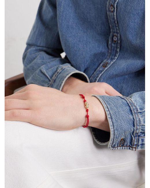 Luis Morais Red 14-Karat On A Cord Bracelet for men
