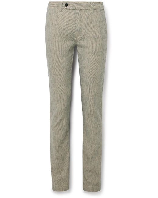 Massimo Alba Gray Winch2 Slim-fit Striped Cotton-blend Trousers for men