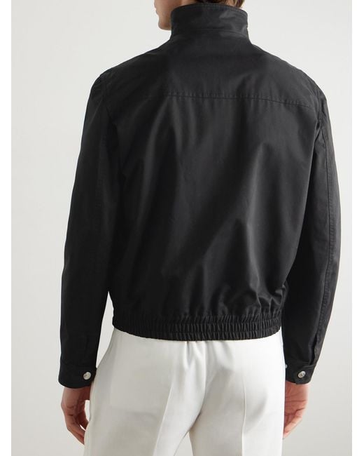 Brunello Cucinelli Black Cotton-blend Twill Bomber Jacket for men