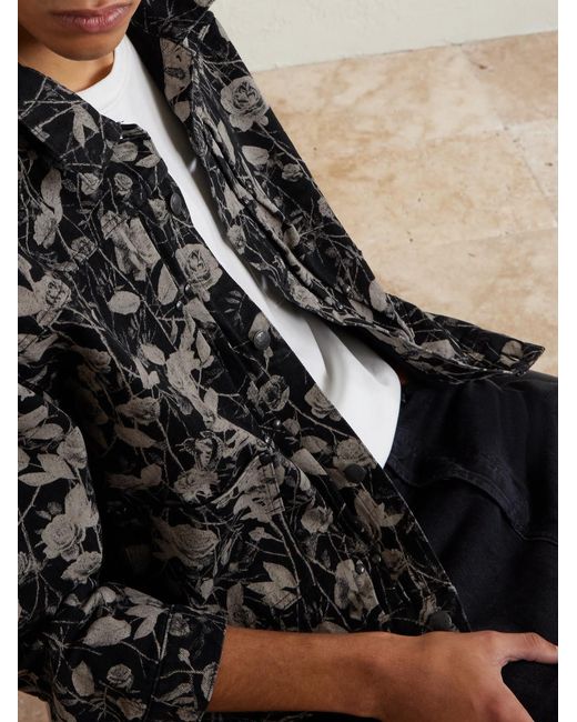 Needles Black Printed Denim Jacket for men