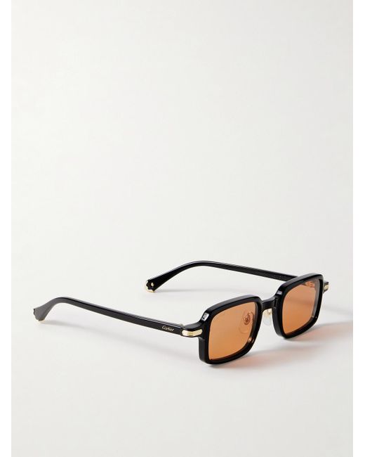 Cartier Black Rectangular-frame Acetate Sunglasses for men