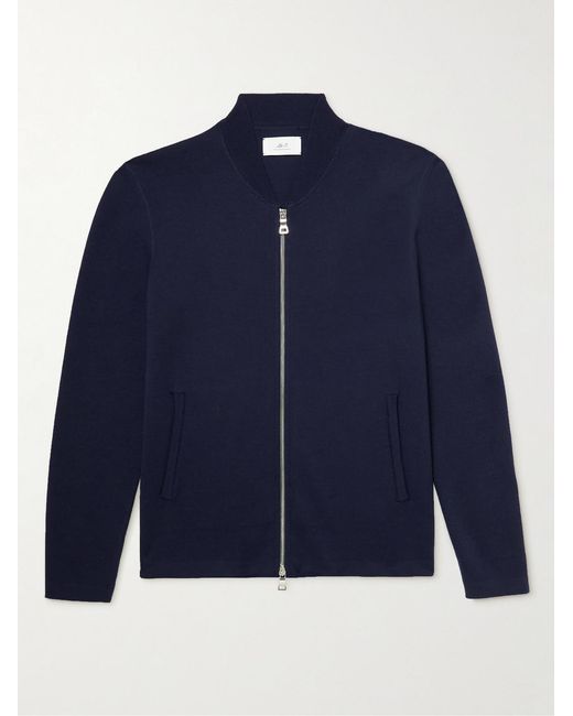 Mr P. Blue Double-Faced Merino Wool-Blend Bomber Jacket for men