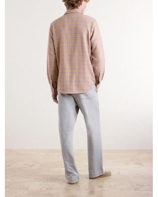 God's True Cashmere Pink Midnight Rose Checked Cashmere Shirt for men