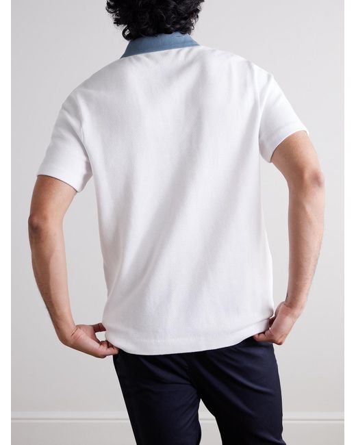 Mr P. White Clubhouse Cotton-Piqué Polo Shirt for men