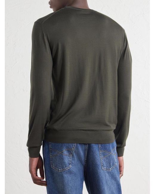 Zegna Green Wool Sweater for men