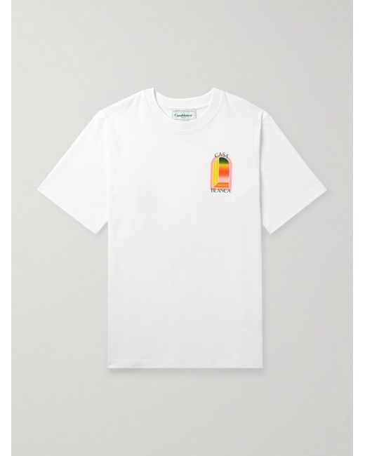 Casablancabrand Gradient L'Arche T-Shirt aus Baumwoll-Jersey mit Logoprint in White für Herren