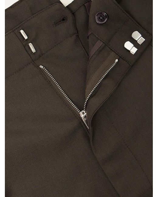 Lemaire Brown Straight-Leg Pleated Woven Trousers for men