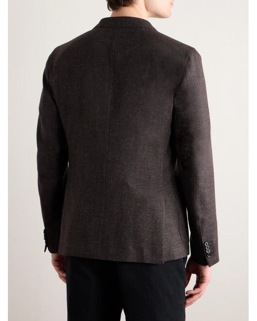 Zegna Black Cashmere And Linen-blend Blazer for men
