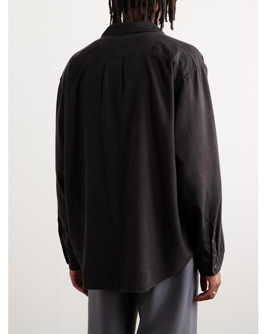 mfpen Comfy Hemd aus TM-Lyocell-Flanell in Stückfärbung in Black für Herren