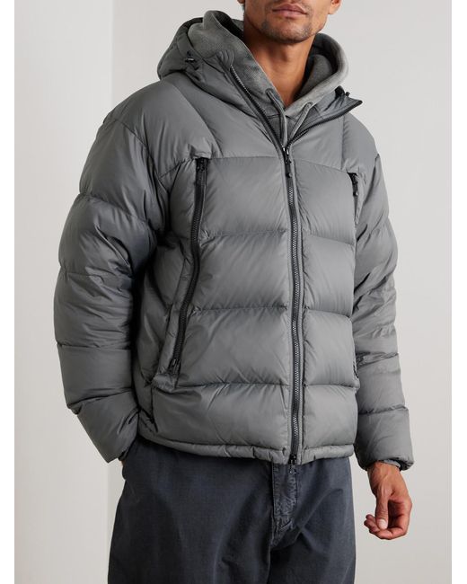 FRIZMWORKS Gray Altavia Quilted Nylon Hooded Down Jacket for men