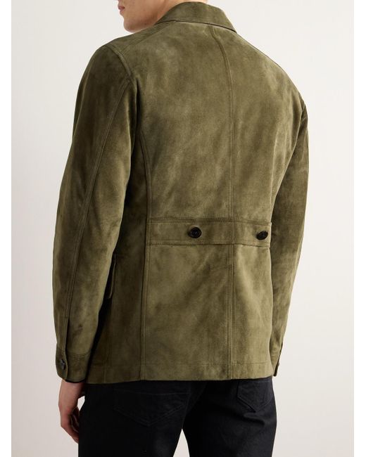 Tom Ford Leather Trimmed Suede Field Jacket in Green for Men Lyst UK