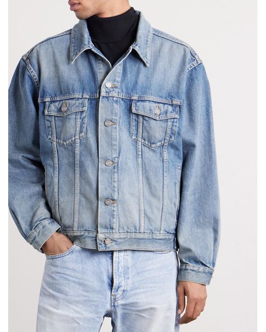Saint Laurent Blue Denim Trucker Jacket for men