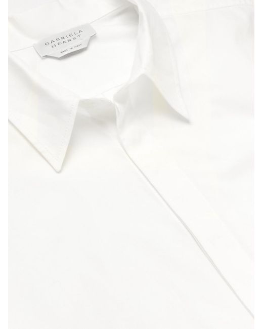 Gabriela Hearst White Nicolas Slim-Fit Cotton-Poplin Shirt for men