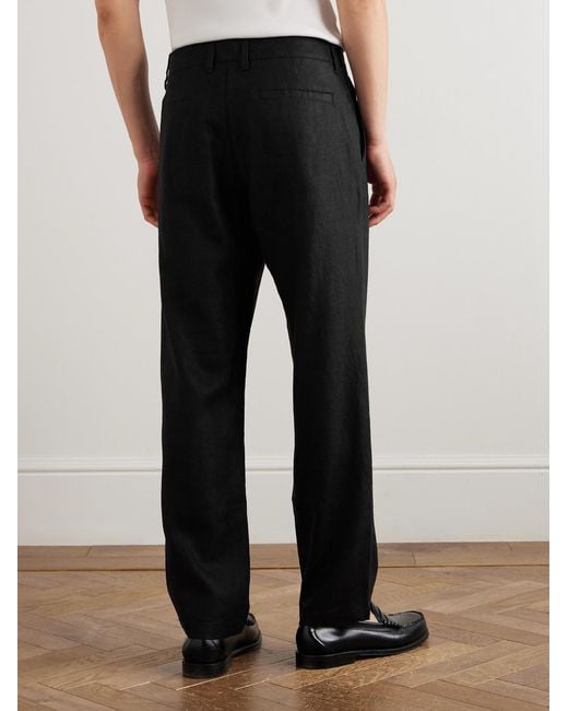 NN07 Black Aden 1454 Straight-leg Linen Suit Trousers for men