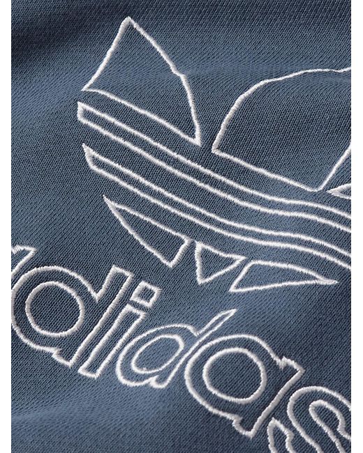 Adidas Originals Blue Logo-embroidered Cotton-jersey Sweatshirt for men