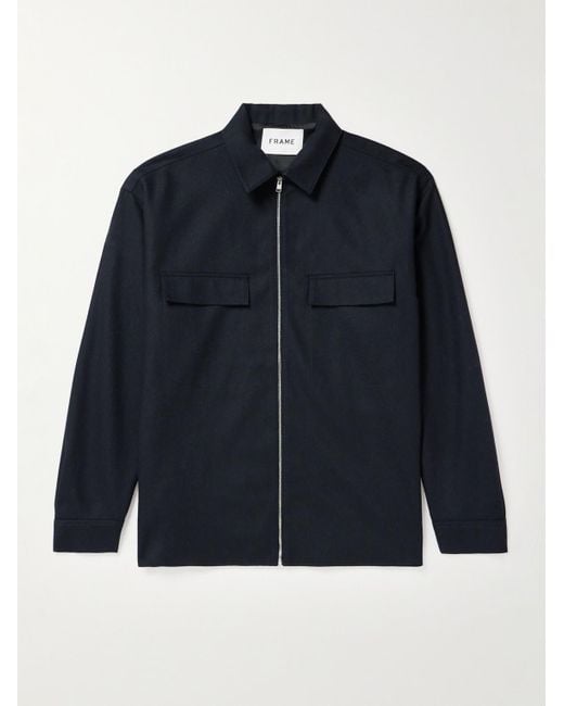 FRAME Blue Wool-blend Flannel Chore Jacket for men